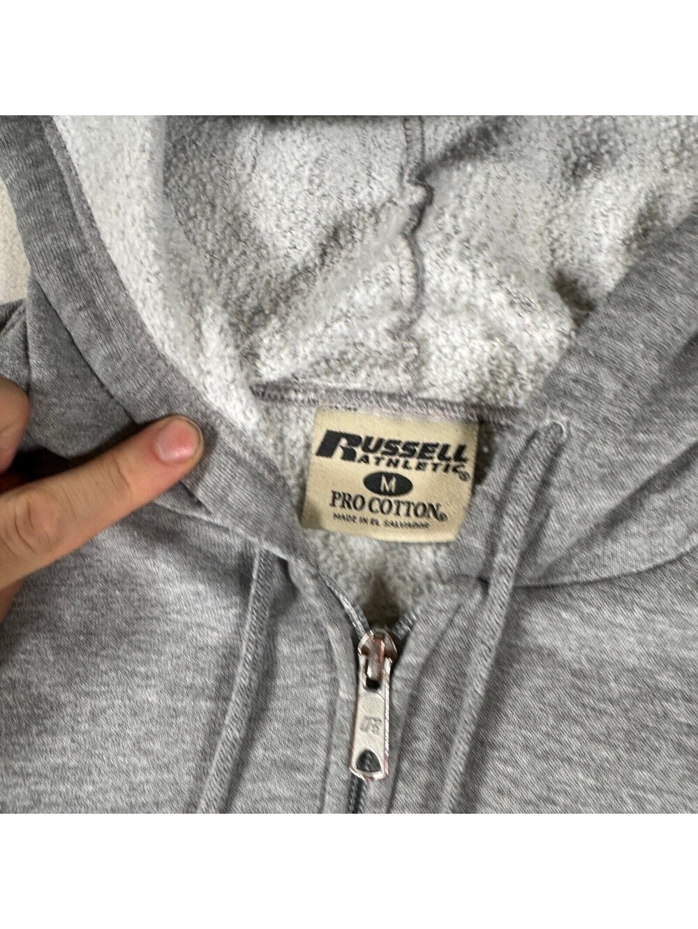 Y2K Russel Athletic Cotton Zip Up Croppy Hoodie Sz M - Picture 4 of 7